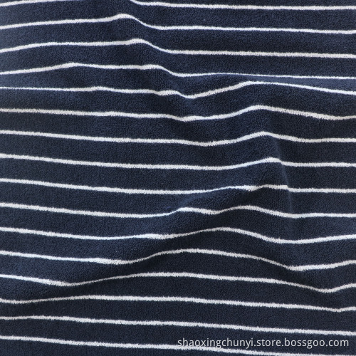 Benutzerdefinierte Farbstreifenmuster Cotton55 Poly45 Ein Seitenbürsten Schuss Strick -Ameise -Fleece -Stoff für Mantel Home Textile